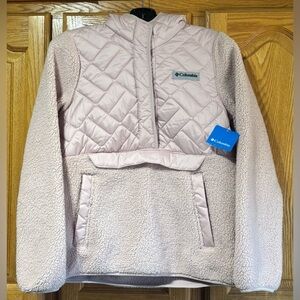 NWT Columbia Baby Pink Puffer Anorak Fleece Pullover XS